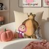PopCartoon To Accompany MMasha And BBearsS Cushion Cover Pillowcase Short Plush Invisible zipper Room Sofa Cushion Cover