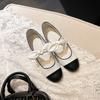 2026 Early Spring New Xiaoxiangfeng Round Head Bow Flat Bottom Ballet Single Shoes Women's Leather Mary Jane