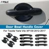 Door Handle Cover For Toyota Yaris Vitz XP130 2012-2017 Glossy Black Carbon Fiber Car Side Trim Sticker Styling Accessories