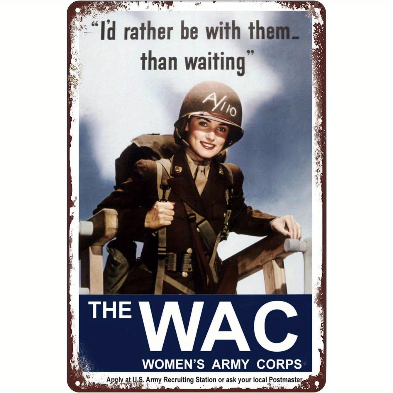 

Vintage Metal Tin Sign WAC Army Corps Womens Recruitment Poster Patriotic Home Decor Wall Art Retro MilitaryThemed Desi 20x30cm（7.8x11.8inch）