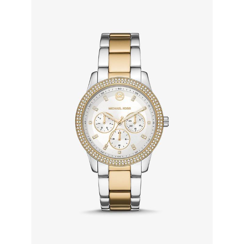 Michael Kors Oversized Tibby Pavé Two-Tone Watch MK6825 золотой