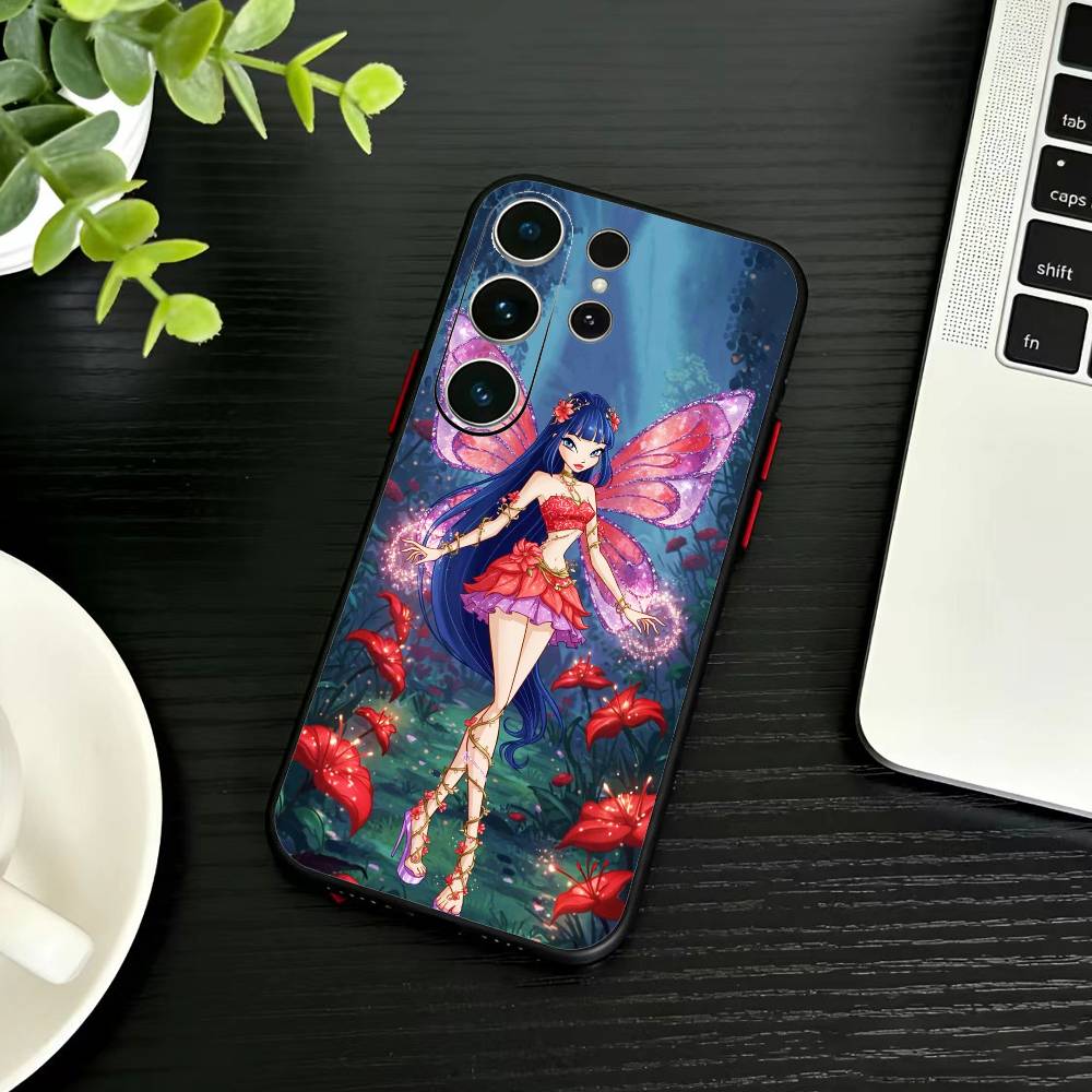 Girl Y-Winx Clubs Phone Case For Samsung S26,S25,S24,S23,S22,S21,S20,Ultra,Plus,FE Black Soft Cover