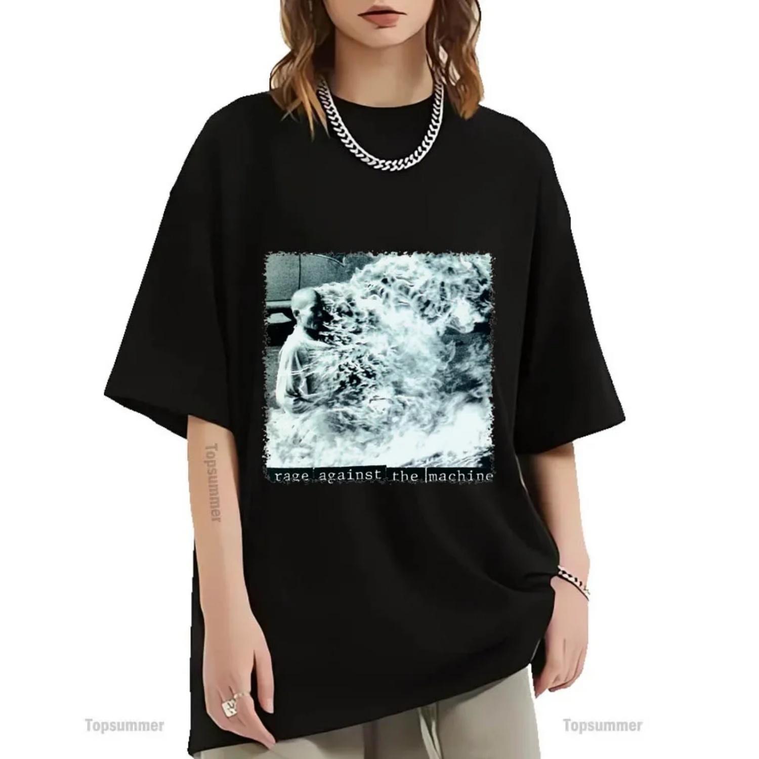 Rage Against the Machine Album T-Shirt Rage Against the Machine Tour T Shirt Men S Goth Rock Oversize T-Shirts S