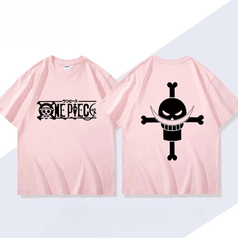 2026 ONE PIECE Animation Derivatives White Beard Edward·Newgate Printed Short Sleeve T-shirt Unisex's Women's Fashion Cotton Top