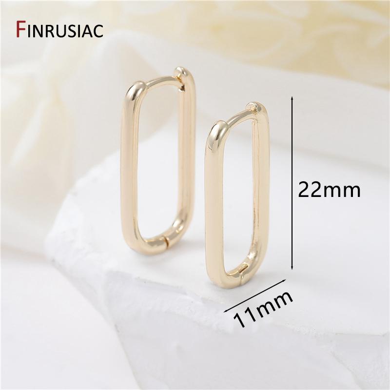 New Simple Gold Plated Brass Hoop Earrings For Women Trendy Round Circle Huggie Earring Party Jewelry Gift