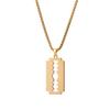 European and American Hip Hop Glossy Geometric Pendant Men's Long Versatile Chain Blade Necklace