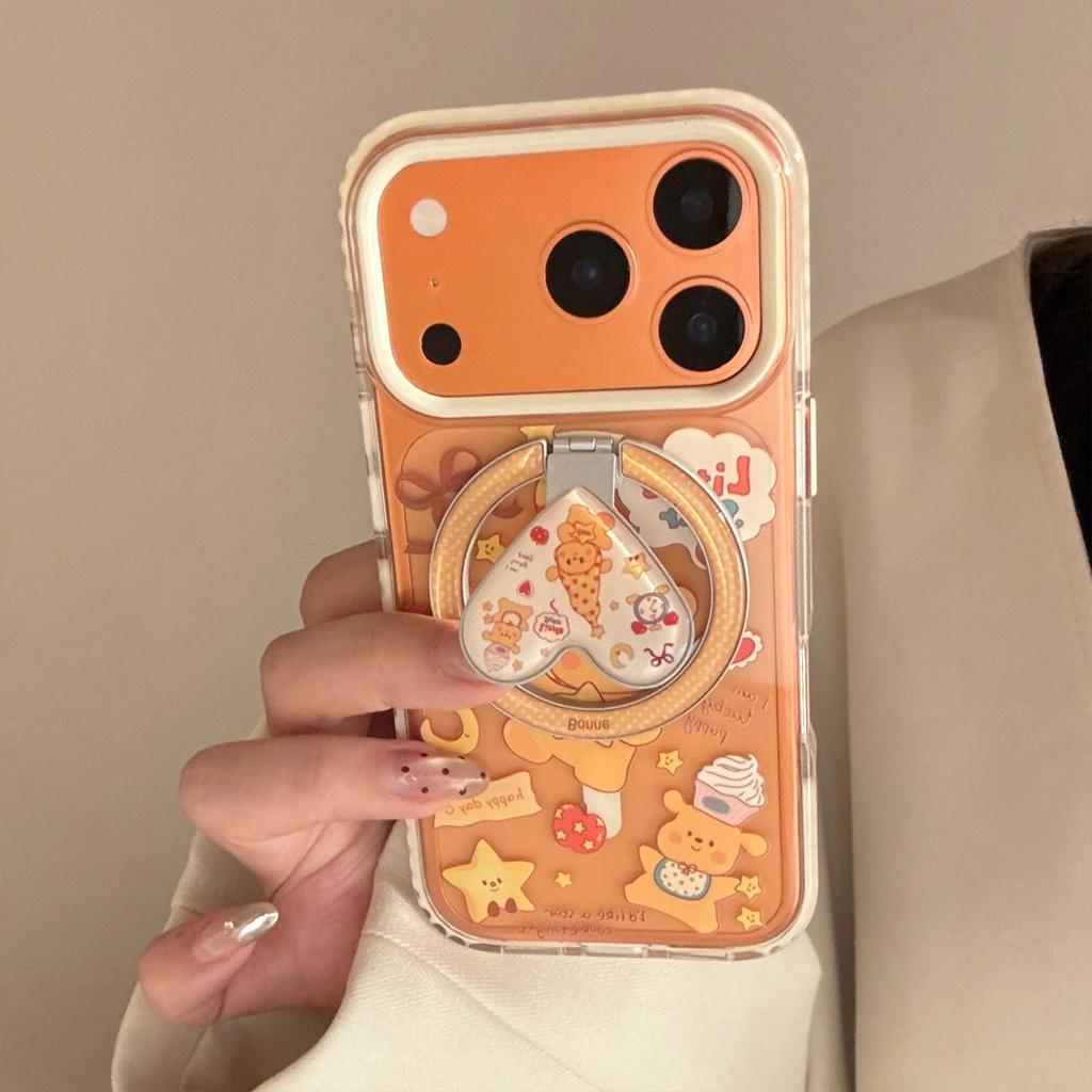 Cute Puppy Magnetic Heart-Shaped Phone Case for iPhone 16, iPhone 17, and iPhone 17 Pro Max