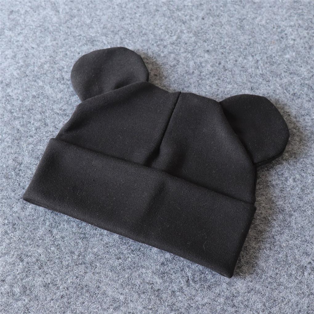 Baby Cap Cotton Unisex Baby Hat Elastic Black Ear Newborn Cap Head Scarf for Spring Autumn