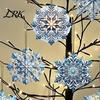 Ice Snow Theme Party Supplies 12 Pcs Wooden Snowflake Ornaments, Blue Winter Christmas Tree Hanging Decoration, Reusable Favors Double Sided