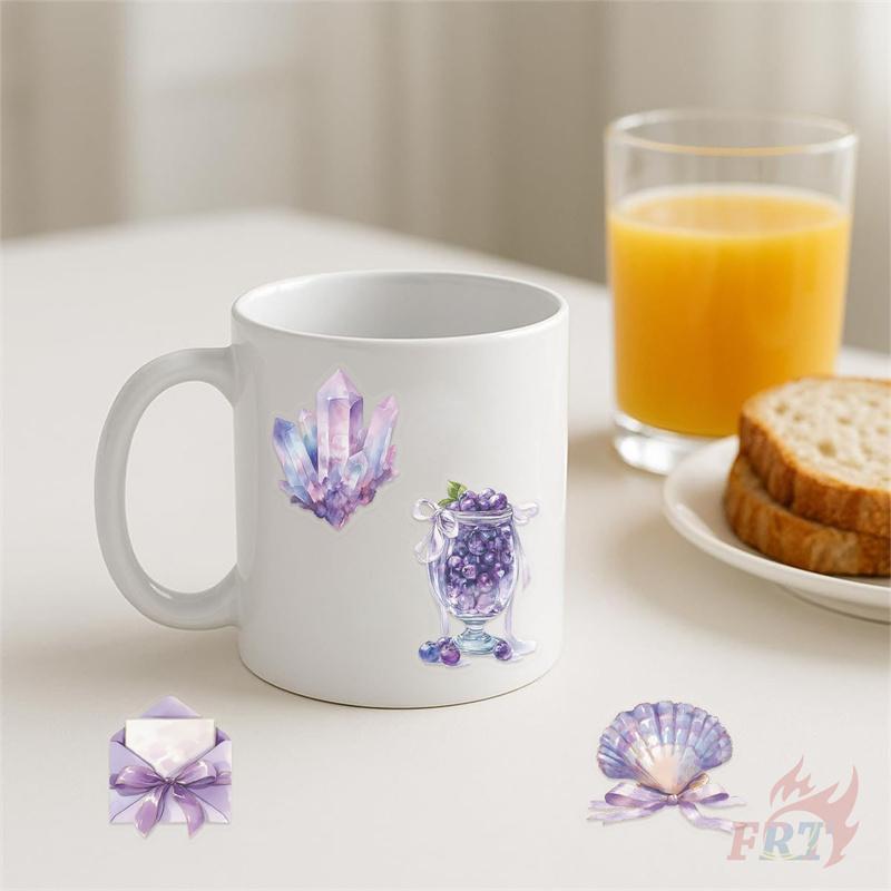 50Pcs/Set Nordic . Sparkly Purple Color Styles Art PET Stickers Waterproof DIY Fashion Doodle Decals Stickers