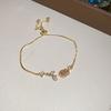 Monet Garden~ Super Sparkling Zircon Flower Round Bracelet Light Luxury Delicate Bracelet Sweet Versatile Jewelry