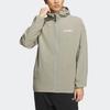 Adidas Transitional Solid Color Logo Zip Hoodie Sunscreen Jacket Unisex Outerwear Stony-Silver-Grey IC4425