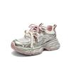 Belle Sparkling Diamond Dad Shoes Women 2026 Summer New Color Contrasting Double Lace Sports Shoes