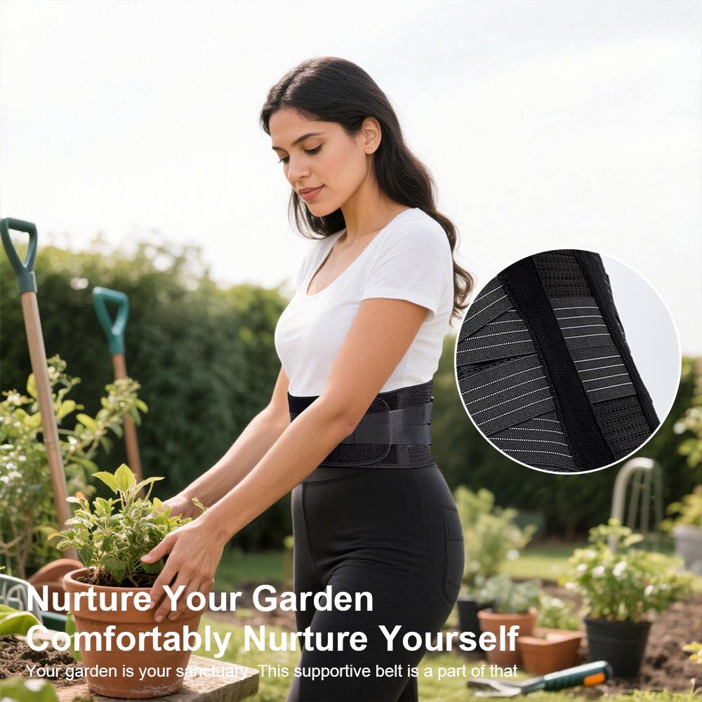 Back Brace For Scoliosis - Lumbar Support Belt For Men & Women With Adjustable Strap - Breathable Waist Brace For Sciatica Work