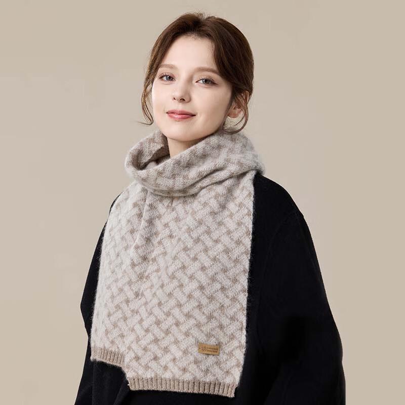 JIUMU Women's Thickened Jacquard Cashmere Scarf