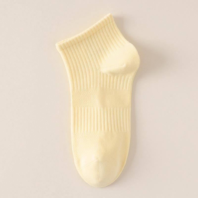 

Летние тонкие, из чистого хлопка, антибактериальные, дезодорирующие, влагоотводящие, короткие, сетчатые, дышащие, бесшовные женские носки-лодочки 1 pair жёлтый