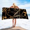 Luxus Schwarz Gold Europäisches Design Mikrofaser Saugfähige Strandtücher für Mann Frau Zuhause Hotel Badetücher Schnell Trocknendes Strandtuch