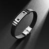 Metal Cuff Bracelet Sports Men's Silicone Bracelet Fashion Geometric Hollow Bracelet Men's Holiday Souvenir Gift