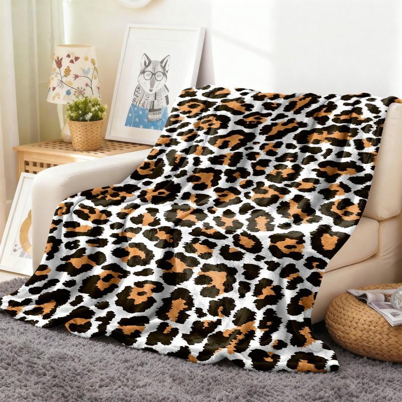 

1PC Throw Cow pattern arts Animals skin pattern Flannel Blanket Thin Throw Soft Warm Blankets Festival Gifts for all season use 75cmx90cm
