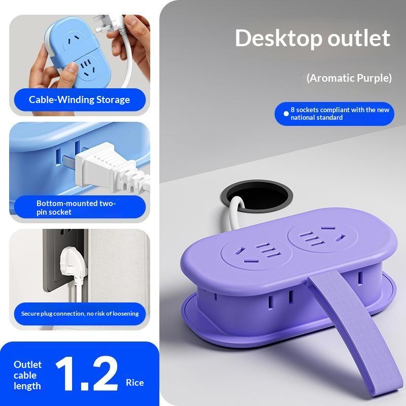 Pocket Power Strip Extension Cord 1Ac 2Usb 2Type C Socket Pure Minimalist Style Pd 15.5W Fast Charging Home Travel
