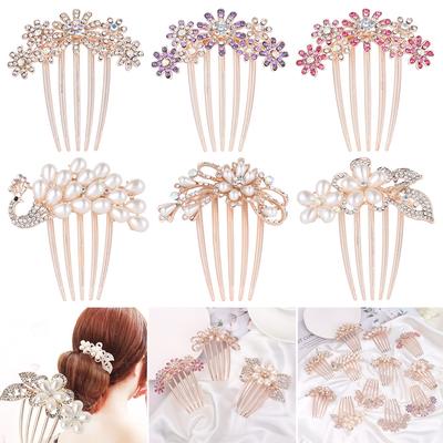 Kopfbedeckung Strass-Haarkamm Braut-Haaraccessoires Perlen-Diadem Braut-Kristall-Haarschmuck