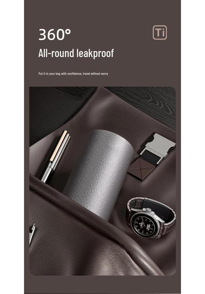 High-Capacity Titanium Thermos Cup: Dual-Use Lid for Tea Brewing and Health Care, Ideal Business Gift