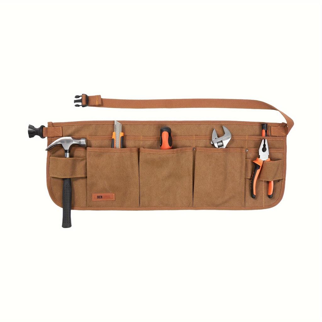 Canvas Tool Belt, 11 Pockets, Unisex Apron for Woodworking, Carpentry, Artists. Adjustable & Durable for Outdoor Work & Crafts.