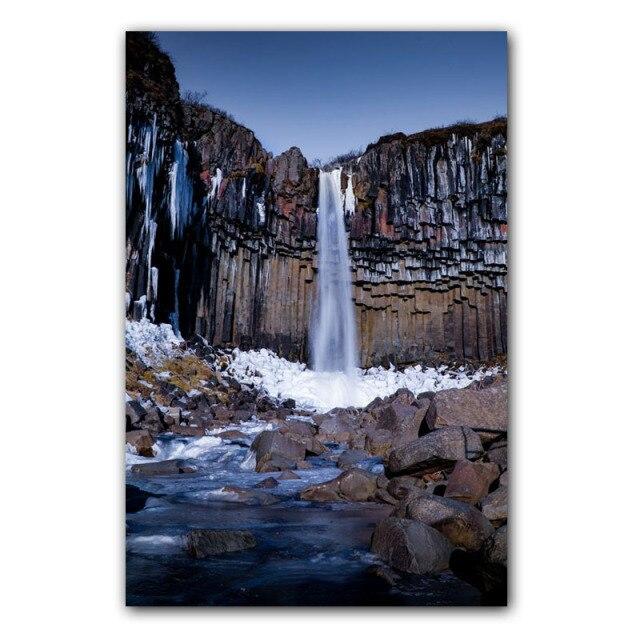 Landscape Oil Painting Forest Waterfall River Beautiful Nature Scenery Canvas Painting Office Corridor Home Decoration Mural No Frame