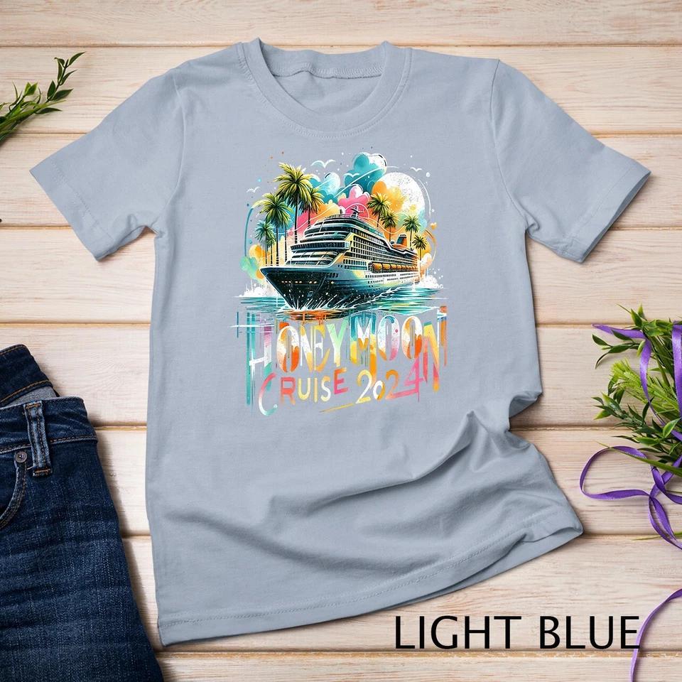 Happy Honeymoon Cruise 2024 Wedding Honeymoon Matching Gifts Unisex T-shirt 5 L