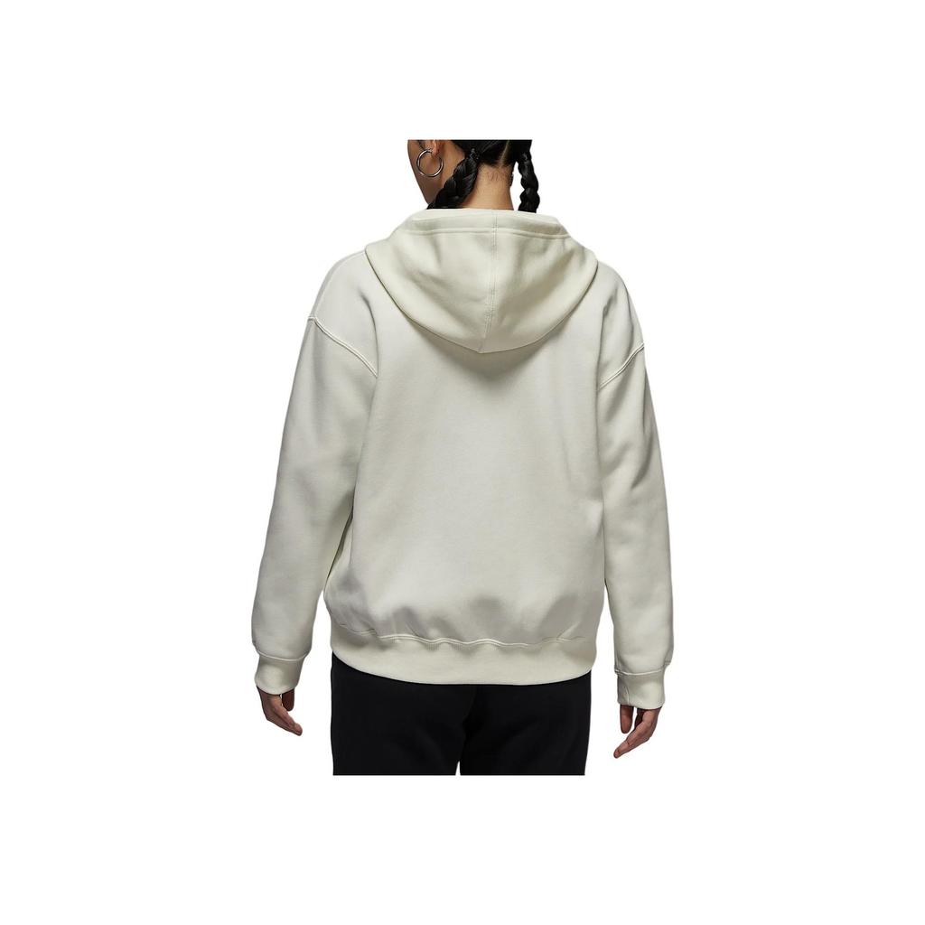 Jordan Brooklyn Fleece Fashion Simple Warm Hooded Zip-Up Jacket Sweatshirt Women Jackets Sail-White Black FV7168-133