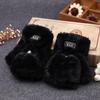 Winter Cute Cat Flip Gloves Plush Thickened Middle School Student Half Finger Fluffy Dew Finger Warm Plush Protection