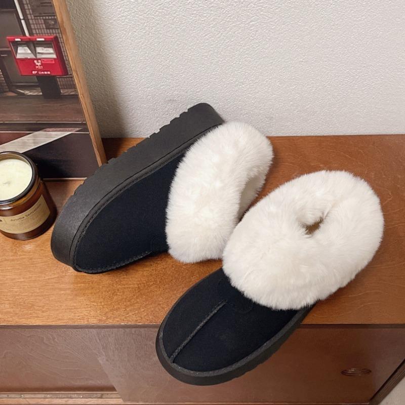 Autumn and Winter New Velvet Thickened Wool Warm Cotton Shoes Women Wear Matte Cover Feet Short Snow Boots Cotton Boots