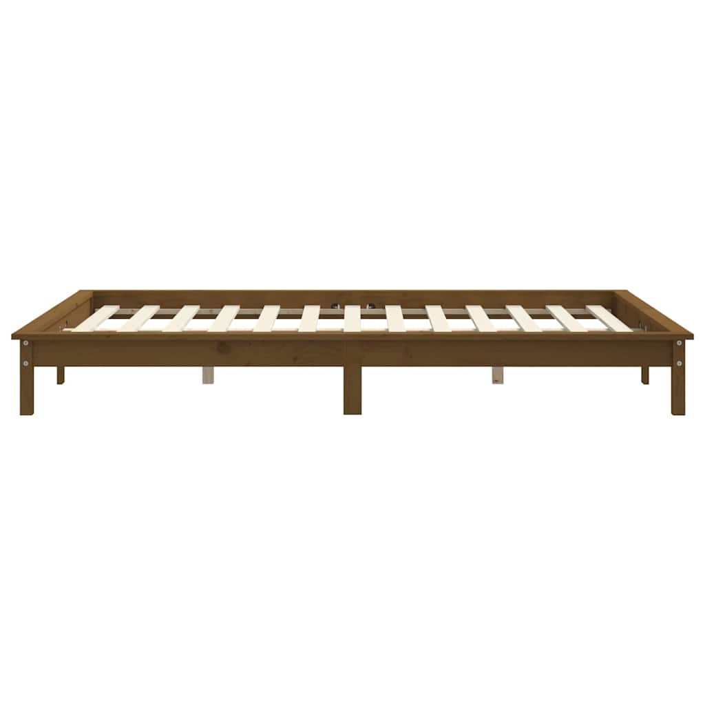 Solid Wood Bed Honey Brown 140 x 190 cm Pine