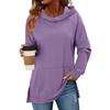 Felpa con cappuccio da donna S, tinta unita classica, con tasche, orlo spaccato, manica lunga