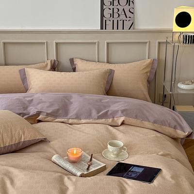 Cotton Quilt Cover, Bed Sheets, Washed Cotton Jacquard Four-piece Set, Four-piece Bed Sheet Set