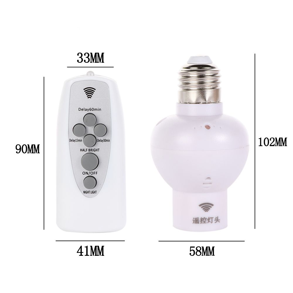 220V LED Bulb Wireless Lamp Bases Remote Control Night Light Accessories Lamp Holder