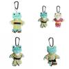 Cute Kimono Smiling Big Eyes Frog Plush Toy Keychain Pendant For Backpack Decor