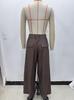 Striped Padded Shoulder Suit Jacket & Pleated Trousers Set