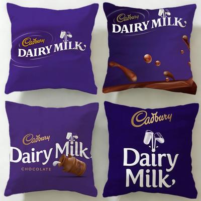 Classic Snack Brand Cadbury Cushion Cover Soft & Easy-Wash Pillow Case – Versatile for Couch, Bed, Travel and Office