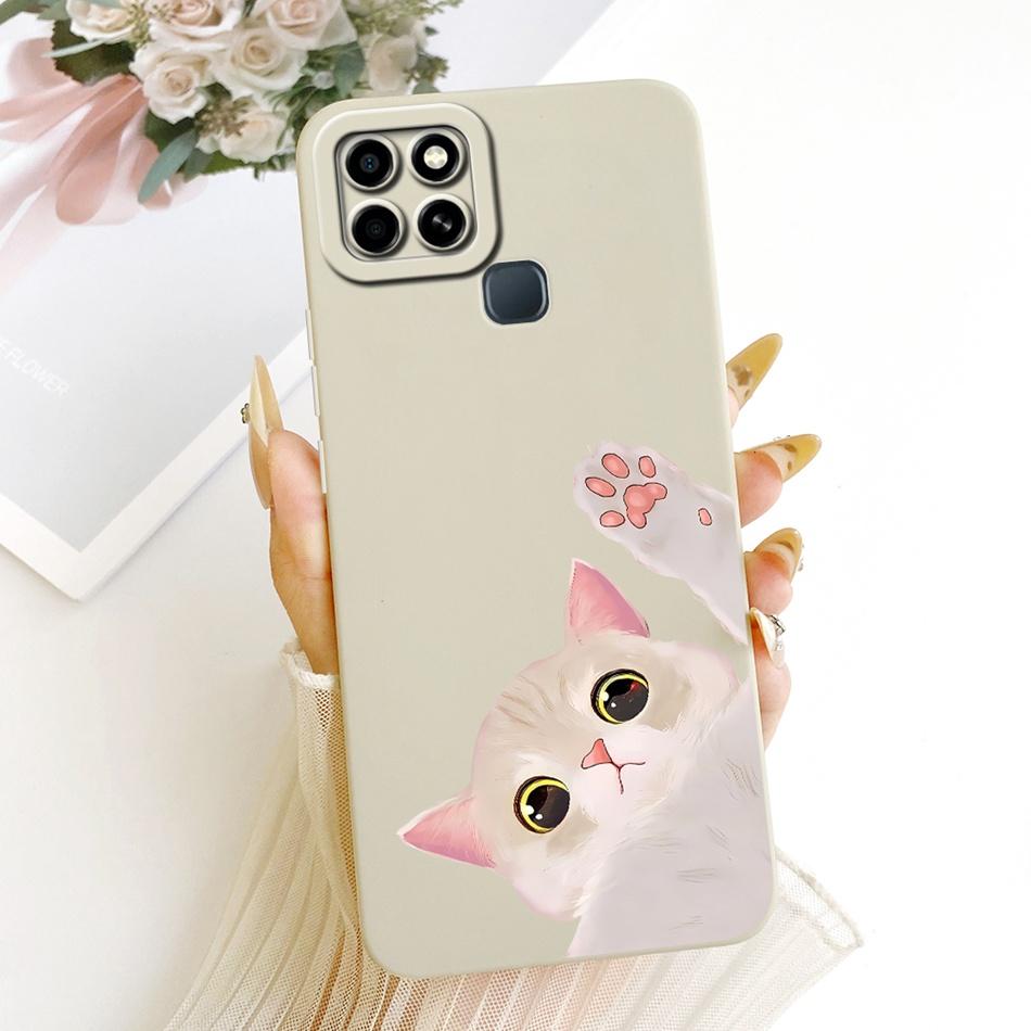 For Infinix Smart 6 X6511 X6511B X6511E Cute Cat Flower Cartoon Phone Case For Infinix Smart6 Shockproof Soft Silicone Bumpers