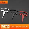 Car Sticker Tesla 3D METAL Car Front Hood Emblem Rear Trunk Badge Sticker Rear Trunk Decoration For Tesla Model S X 3 Y 2017 Per