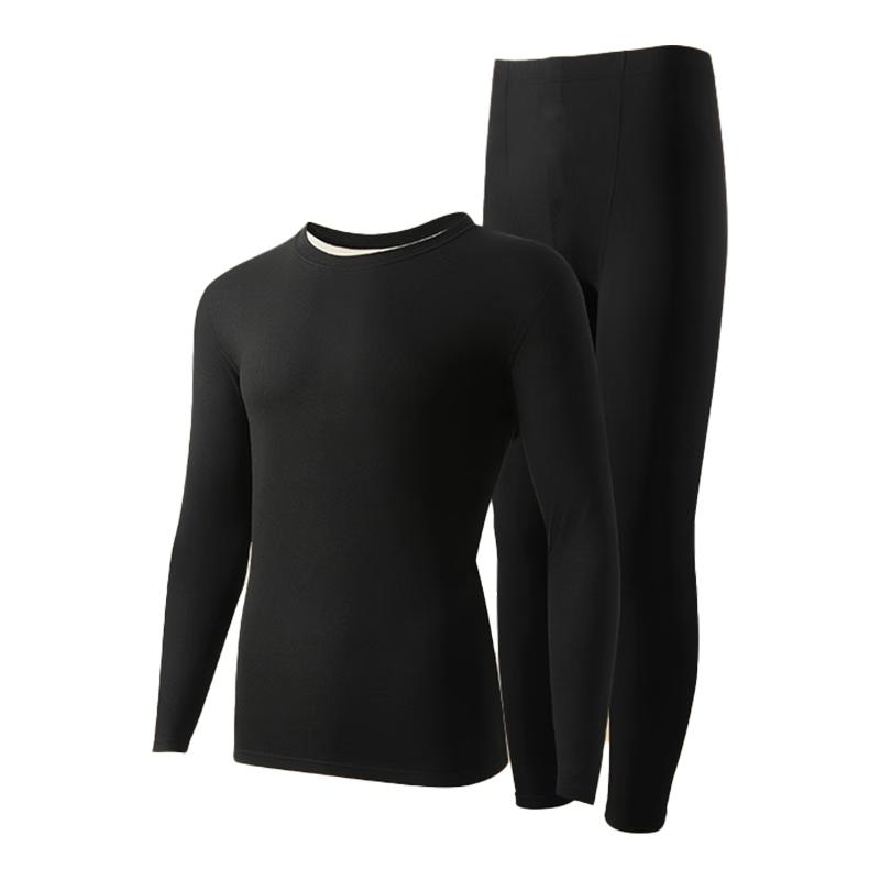 Yalu Große Größen Thermounterwäsche Set für Damen, mit Fleece gefüttertes verdicktes Herbst Oberteil und Unterteil, Schwangerschaft Winter Warmwäsche für Übergroße Damen