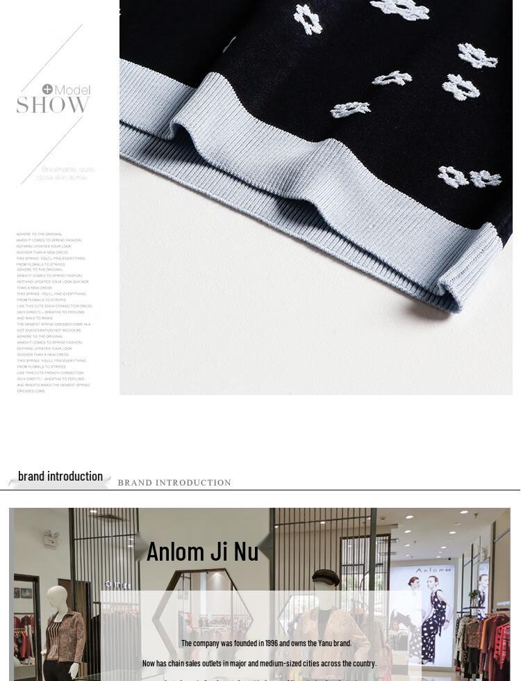 Anlom Women's Autumn/Winter Mid-Sleeve Patchwork Knit Sweater