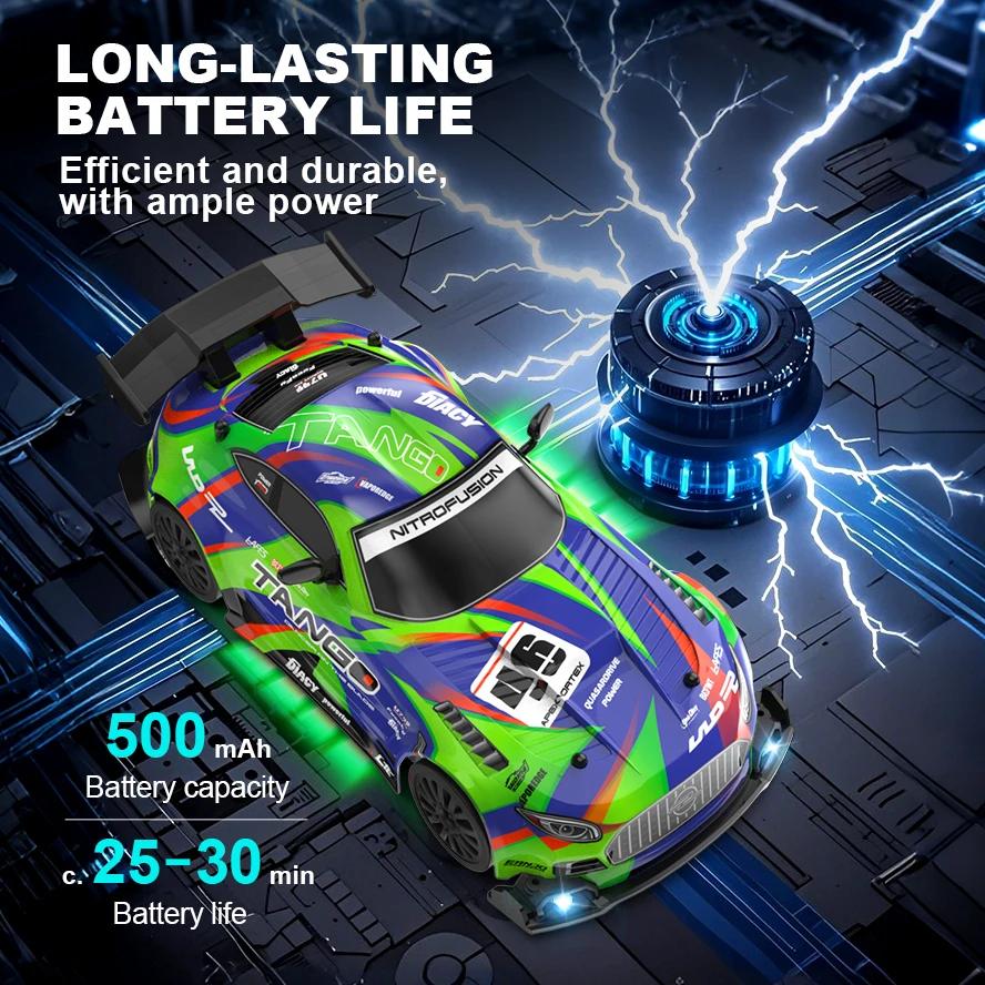 1/24 Remote Control Four-Wheel Drive Drift Sports Car With Led Lights Racing High Speed Vehicle Kids Toys Multiplayer Game Gifts