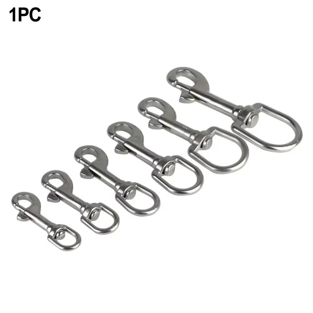 DIZETION 1PC 316 Stainless Steel Swivel Eye Bolt Spring Snap Hook 65/72/82/91/100/126mm Marine Diving D Ring Snap Hooks