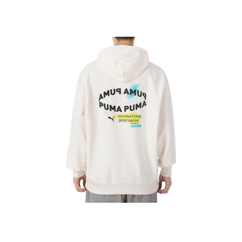 Puma Logo Letter Casual Hoodie Sweatshirt Men Tops White 536061-65