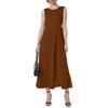 Ladies Fashion Color Sleeveless Dress Long Dress