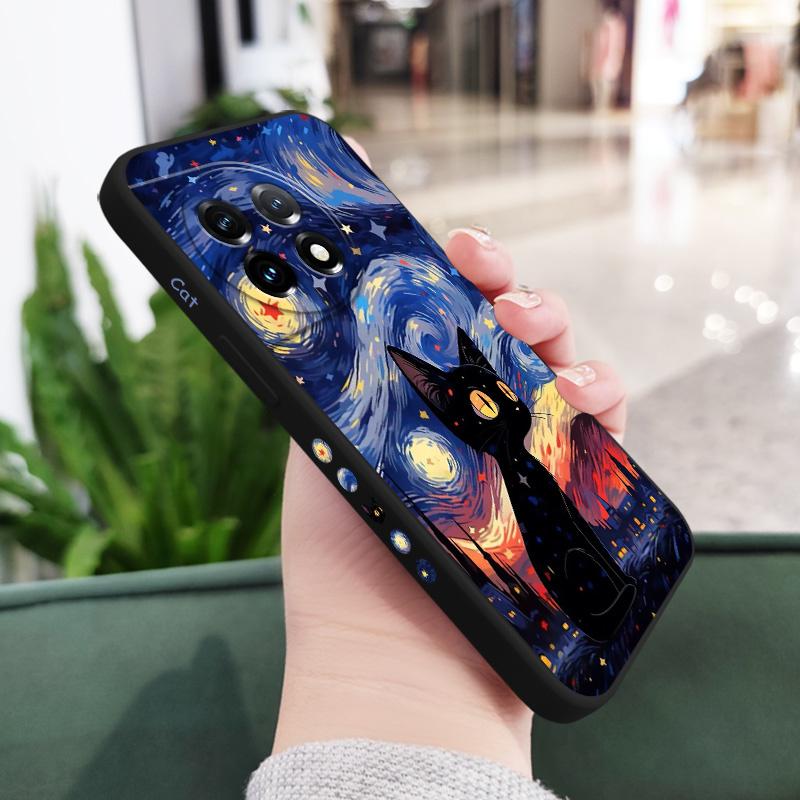 

Star Cat Phone Case For Oneplus 12 12R 11 11R 10 10R 10T 9R 9RT 9 8T 8 7 7T Pro 5G Liquid Silicone Cover OnePlus 7T Pro