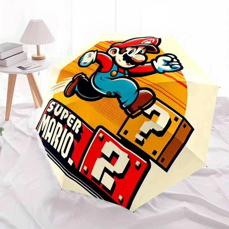 1pc Mario Adventure Automatic Folding Umbrella - Lightweight, Retractable Design with 8-Rib Durability, Perfect for Outdoor07