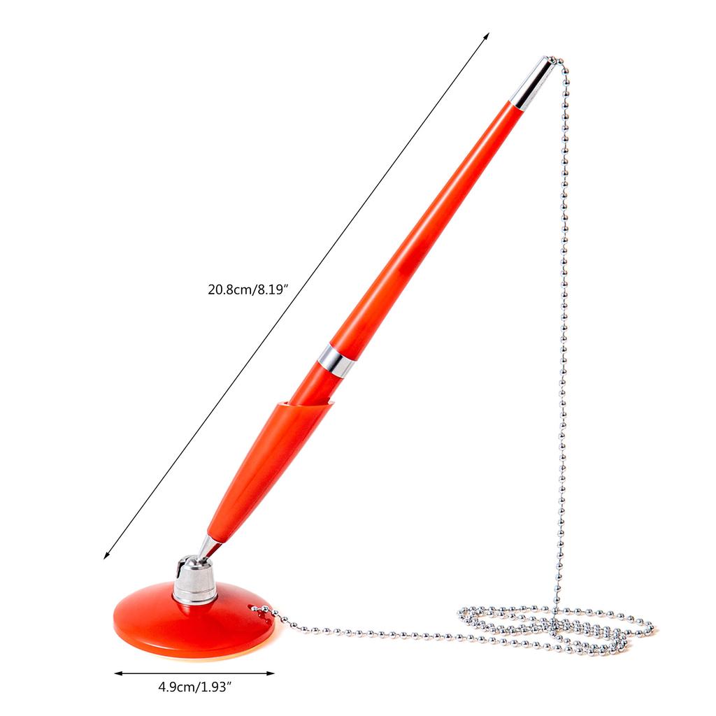 Business Counter Pen Set with Ball Chain Adhesive Bottom Prevent Pen Loss Counter Security Pen Pen Holder Desktop Pens